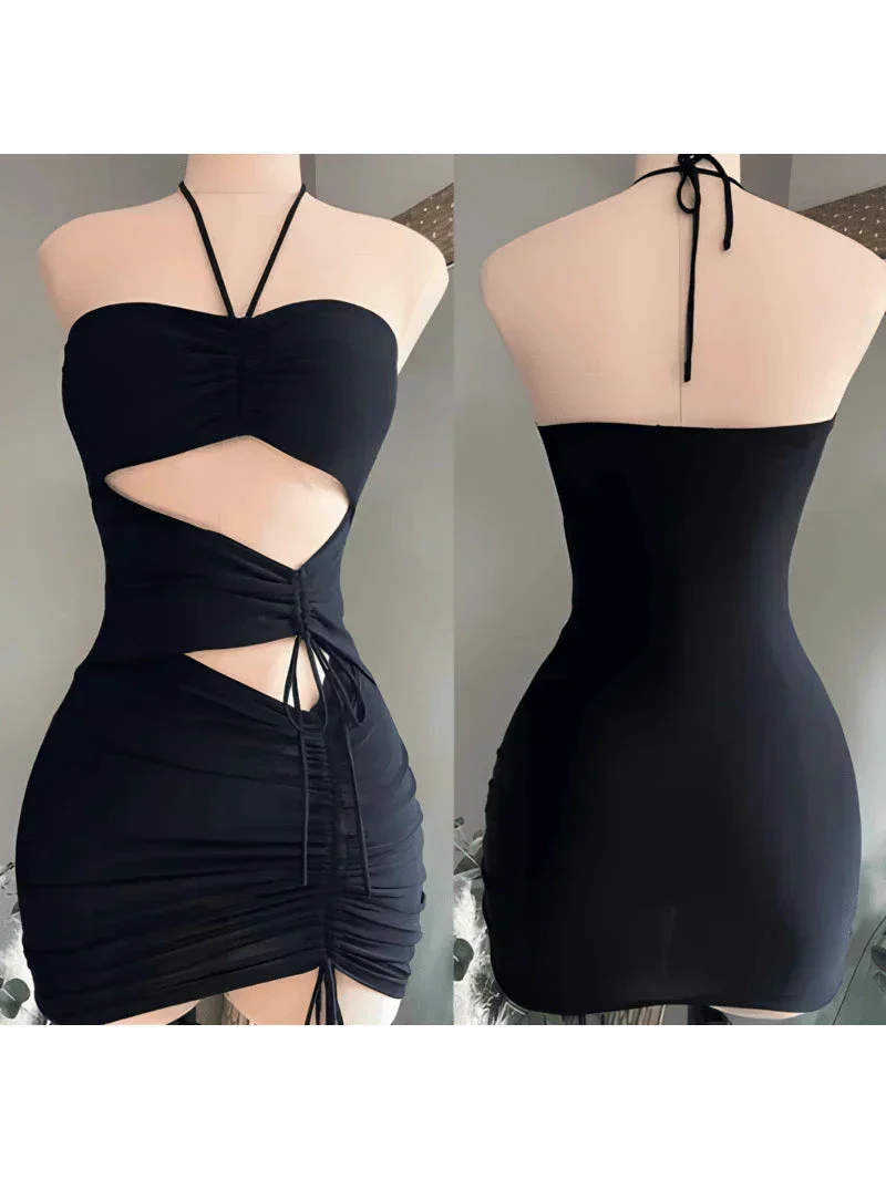 Black Outfit Dress Sexy Tight Dress Mini Homecoming Dress Y726 - Image 2
