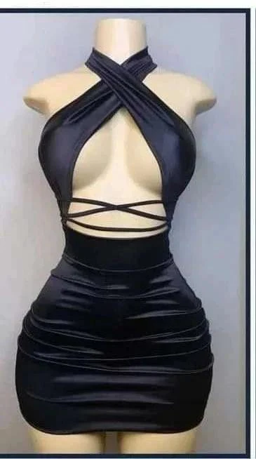Black Outfit Dress Sexy Tight Dress Mini Homecoming Dress Y726 - Image 3