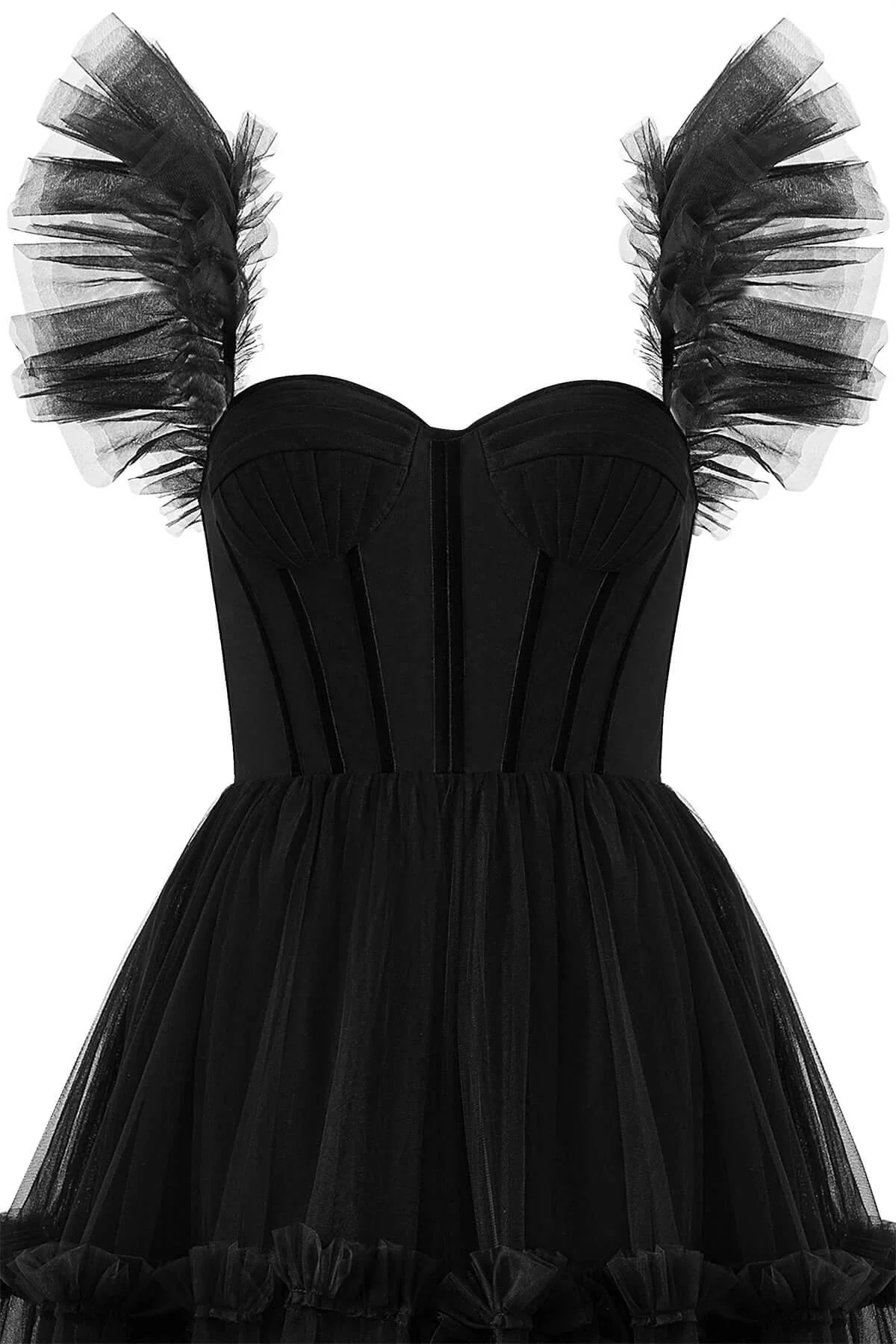 Katalina |A-Line Corset Ruffled Tulle Prom Dress - Image 4