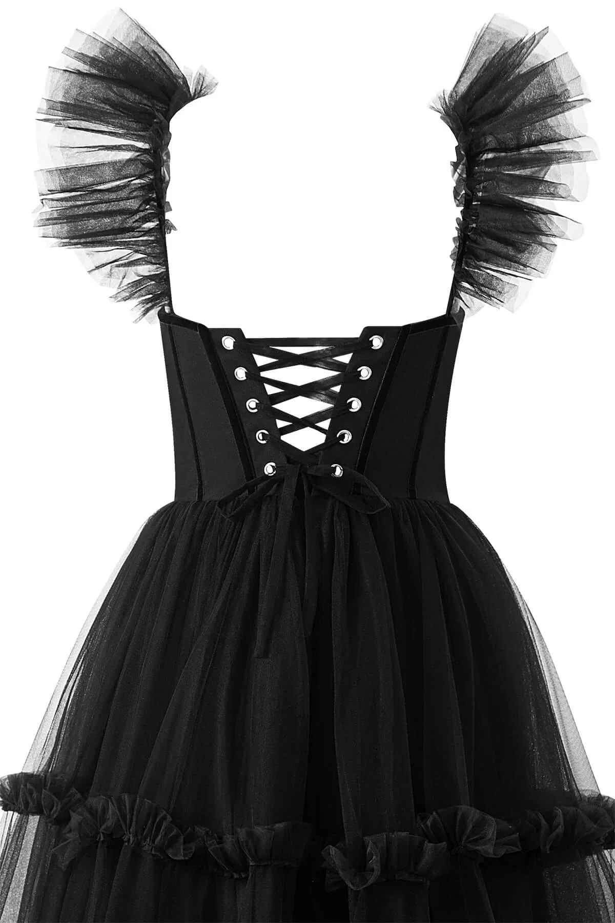 Katalina |A-Line Corset Ruffled Tulle Prom Dress - Image 5