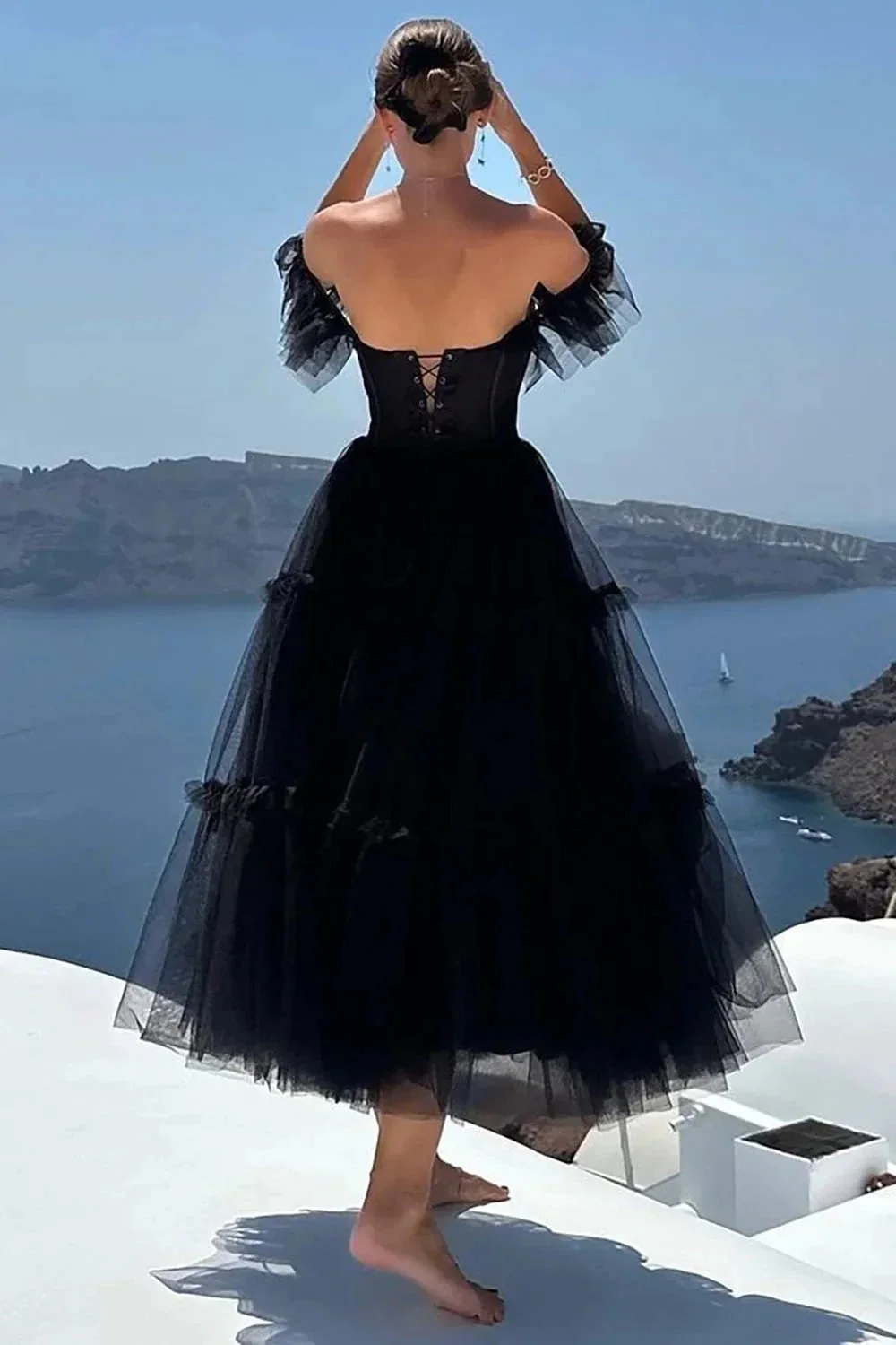 Katalina |A-Line Corset Ruffled Tulle Prom Dress - Image 8