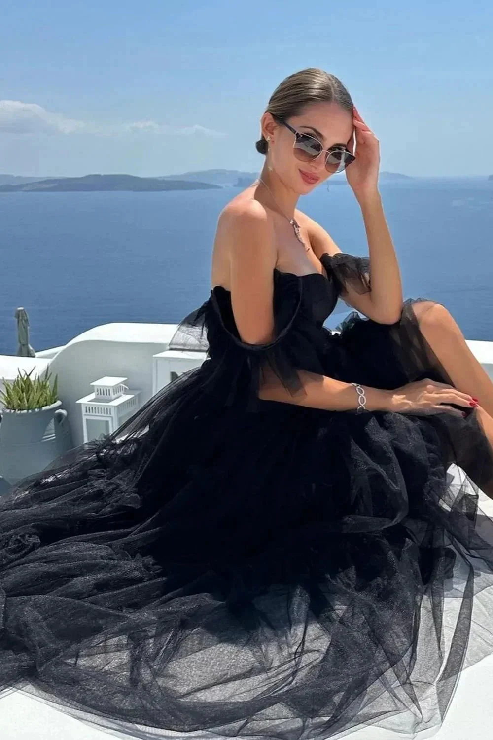 Katalina |A-Line Corset Ruffled Tulle Prom Dress - Image 9