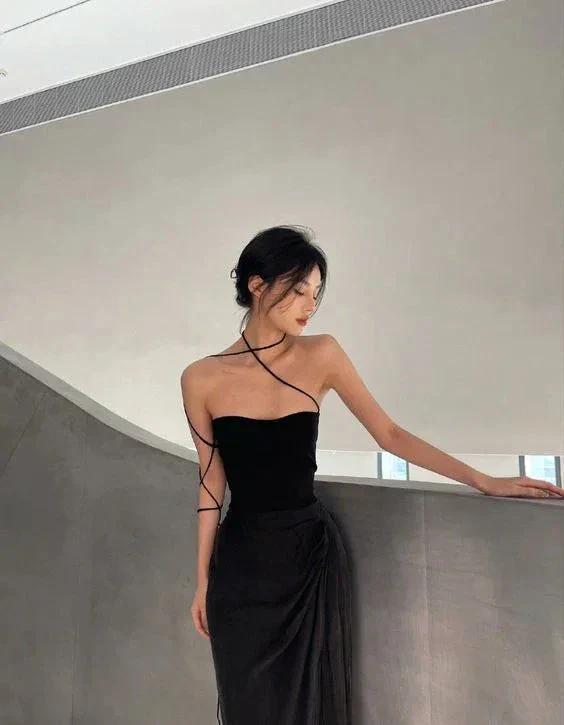 Black Simple Prom Dress Sexy Evening Dress Y1343 - Image 3