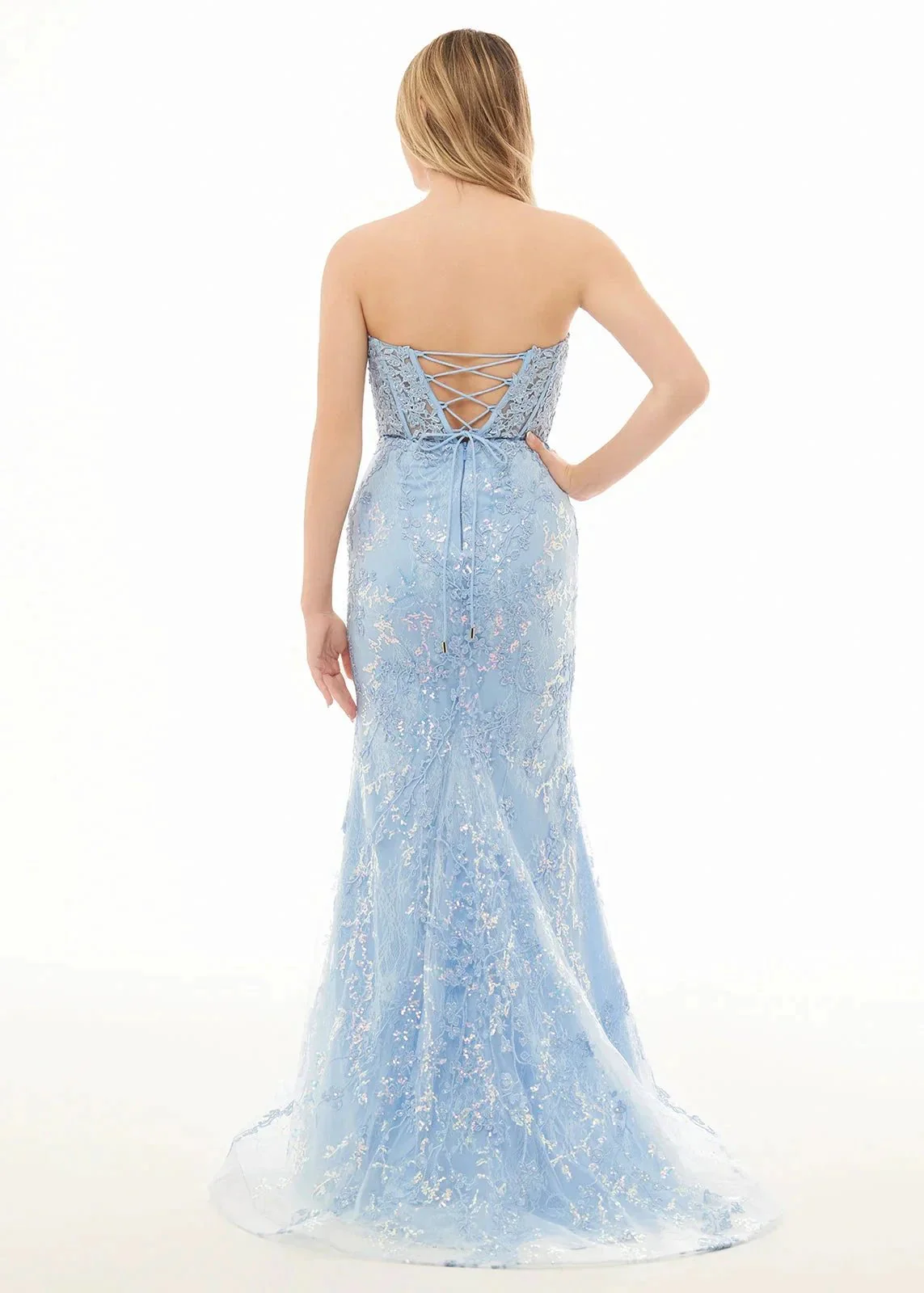 Terry | Black Sweetheart Lace Appliques Mermaid Long Prom Dresses - Image 2