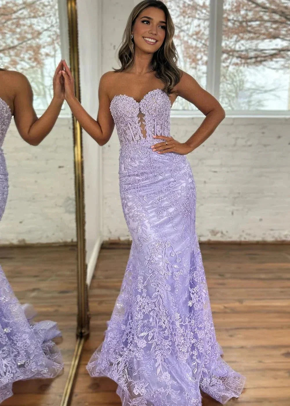 Terry | Black Sweetheart Lace Appliques Mermaid Long Prom Dresses - Image 7