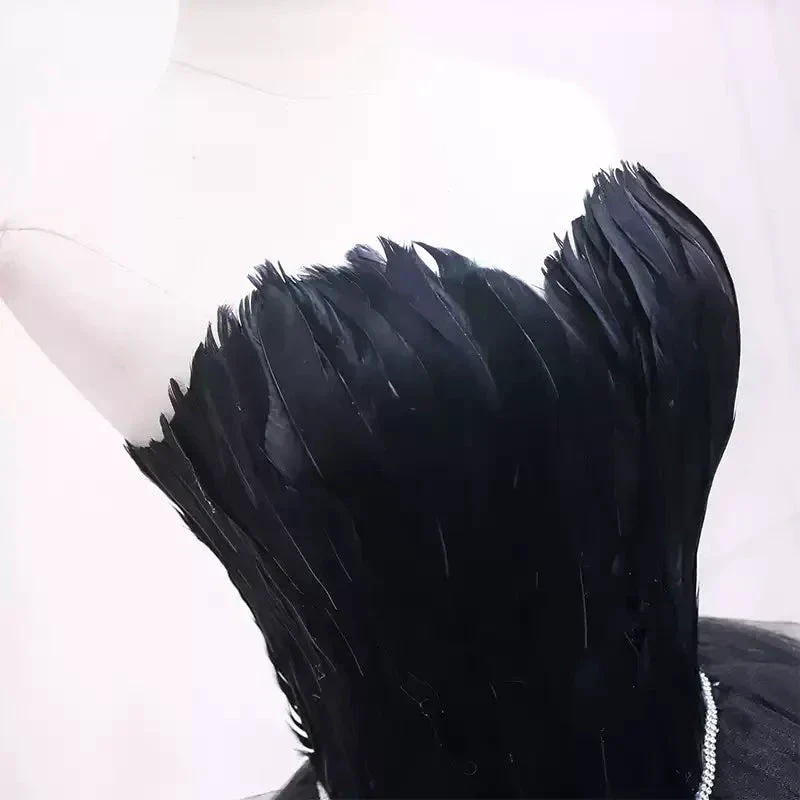 Black Tulle Short Homecoming Dress Strapless Homecoming Dress s38 - Image 4