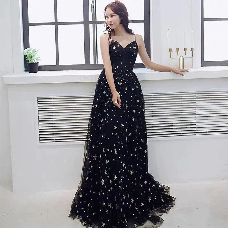 Sexy Black Sweetheart Tulle Long Party Dress Chic Black Evening Dress Prom Dress Y1159 - Image 3