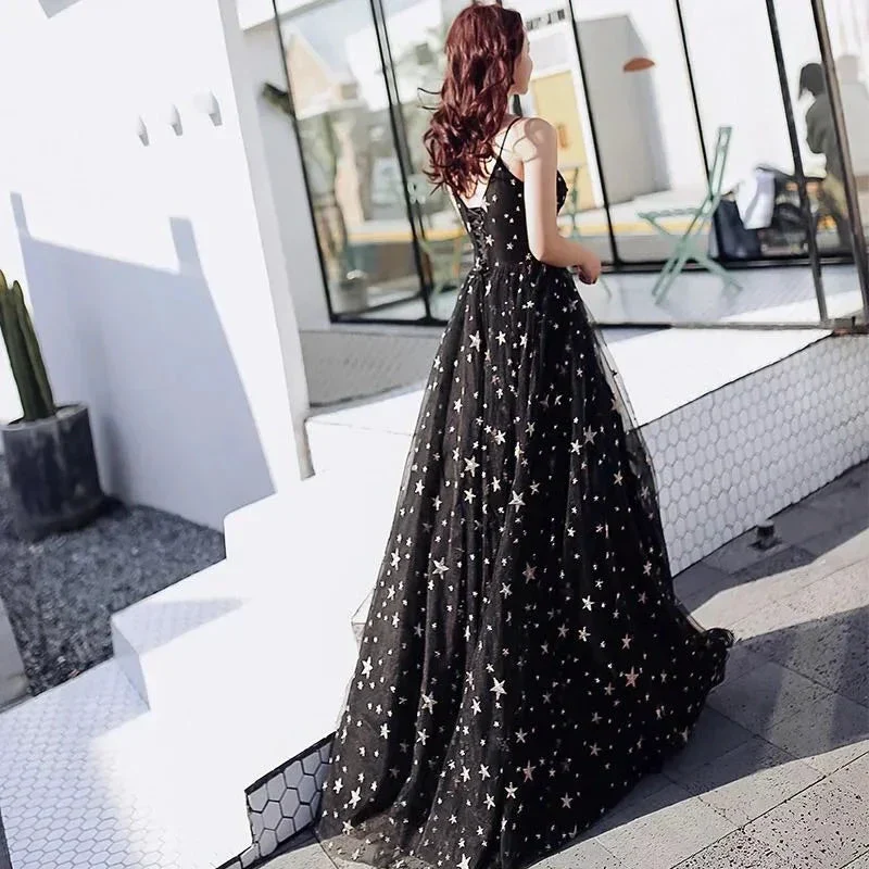 Sexy Black Sweetheart Tulle Long Party Dress Chic Black Evening Dress Prom Dress Y1159 - Image 4