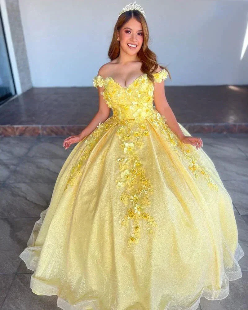 Bling Sequin Sweet 16 Quinceanera Dresses with 3D Applique,New Arrival Ball Gown Y1228 - Image 2