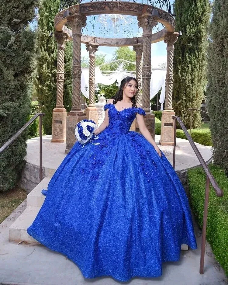 Bling Sequin Sweet 16 Quinceanera Dresses with 3D Applique,New Arrival Ball Gown Y1228 - Image 3