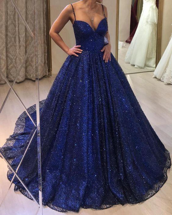 Blue Ball Gown Prom Dress Women Sexy Dresses Elegant Party Dress Y1813 - Image 2