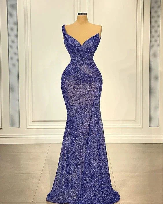 Blue Elegant Exquisite Evening Dress Floor Length Dubai Arabic Prom Dress Y4732 - Image 2