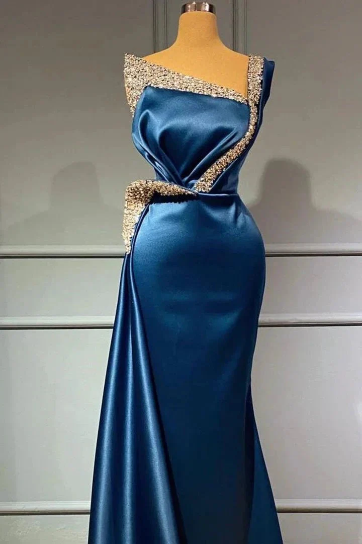 Blue Evening Dress Long Prom dresses in glitter - Image 2