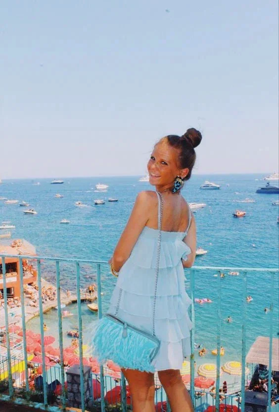 Blue Layered Short Homecoming Dress Summer Holiday Dress Y415 - Image 2