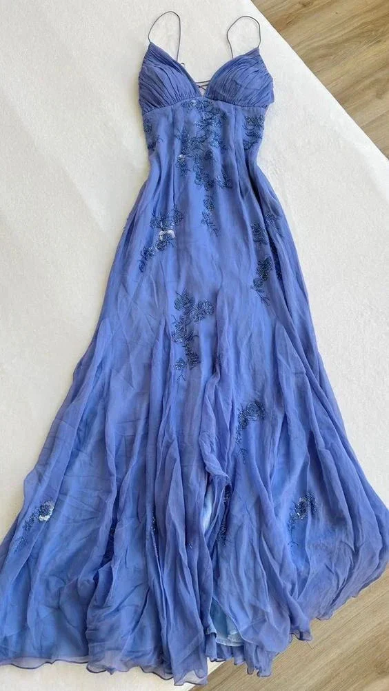 Blue long prom dresses, evening dresses,formal dress Y2739 - Image 2