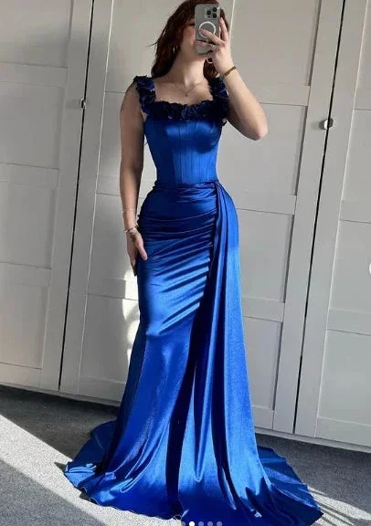 Blue Off The Shoulder Mermaid Evening Dress Formal Prom Dress Y7842 - Image 6