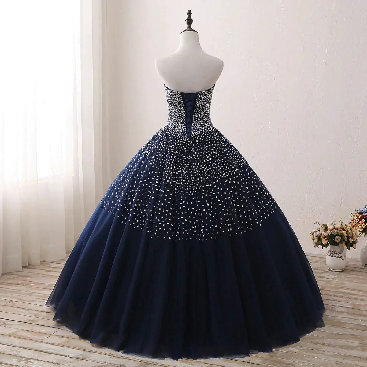 Blue Sequins Quinceanera Dresses, Gorgeous Formal Gowns,Ball Gown Y930 - Image 2
