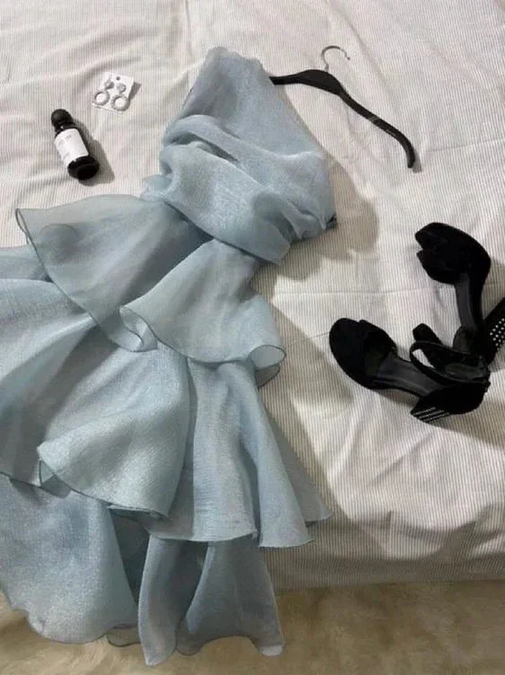Blue Short Party Dress Homecoming Dress Y1258 - Image 2
