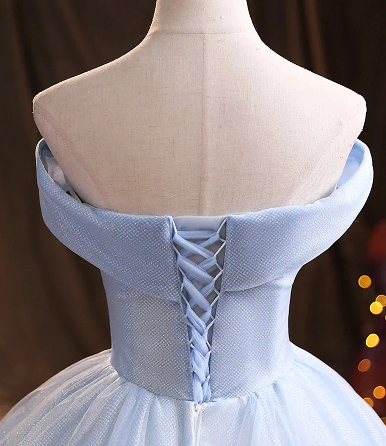 Blue tulle lace long ball gown dress formal dress Y1293 - Image 5