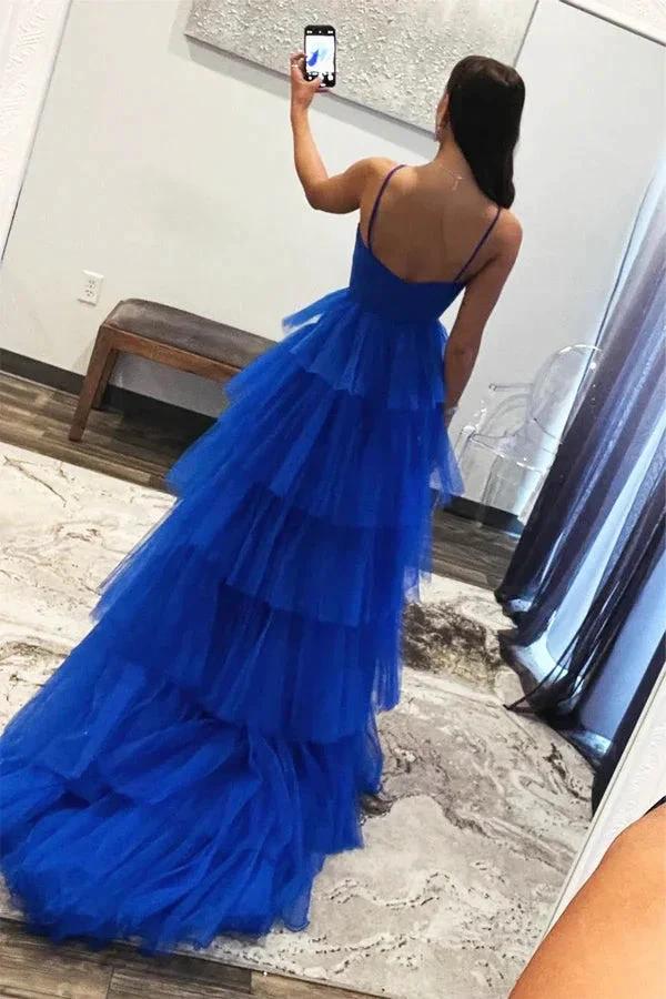 Blue Tulle Layers Long Formal Dress Princess Prom Dresses PSK548 - Image 4