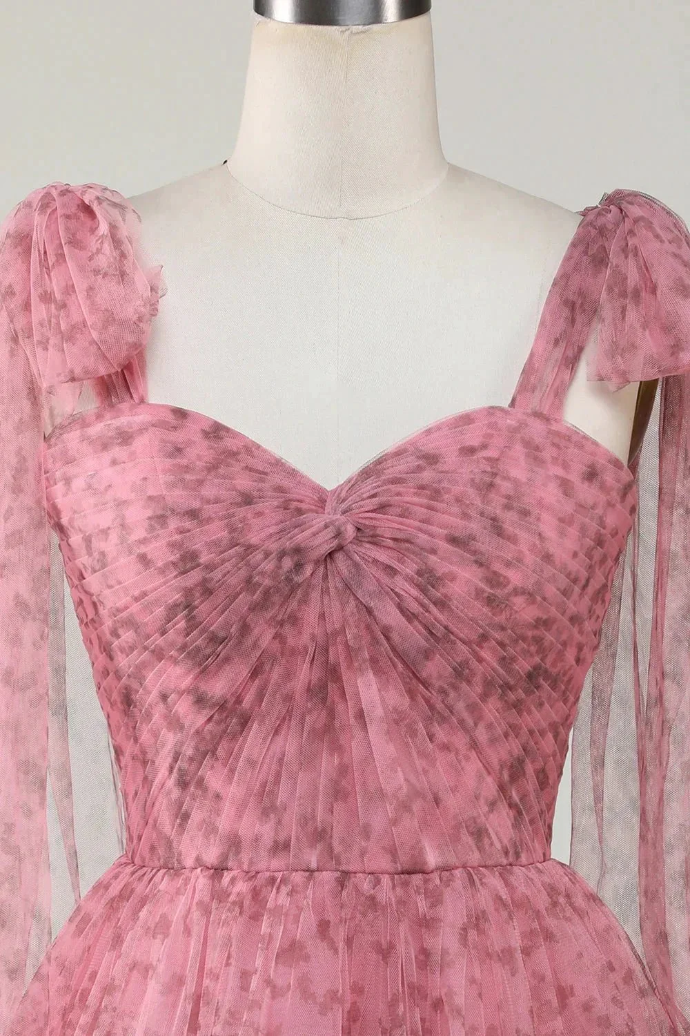 Blush A-Line PrintedShort Tulle Homecoming Dress - Image 4