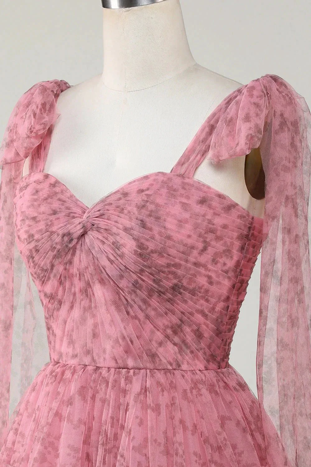 Blush A-Line PrintedShort Tulle Homecoming Dress - Image 6