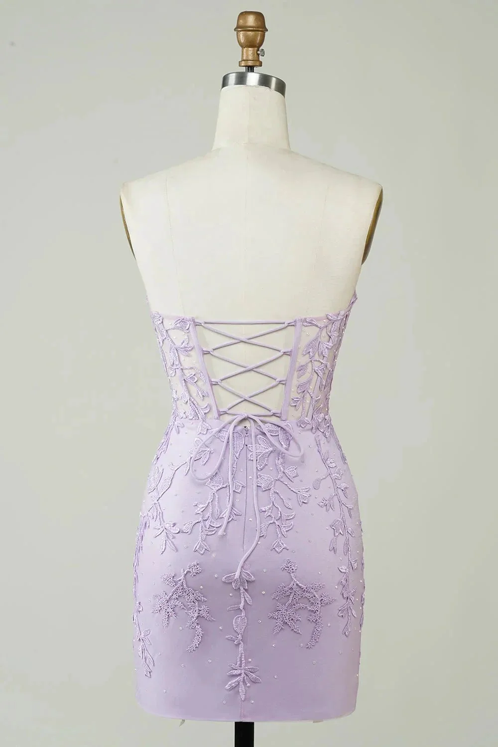 Bodycon Light Green Sweetheart Corset Short Homecoming Dress with Appliques - Image 11