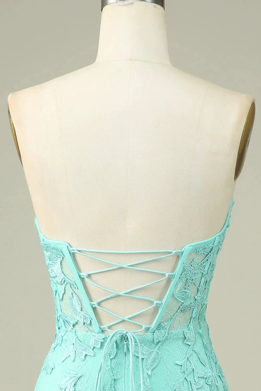 Bodycon Light Green Sweetheart Corset Short Homecoming Dress with Appliques - Image 5