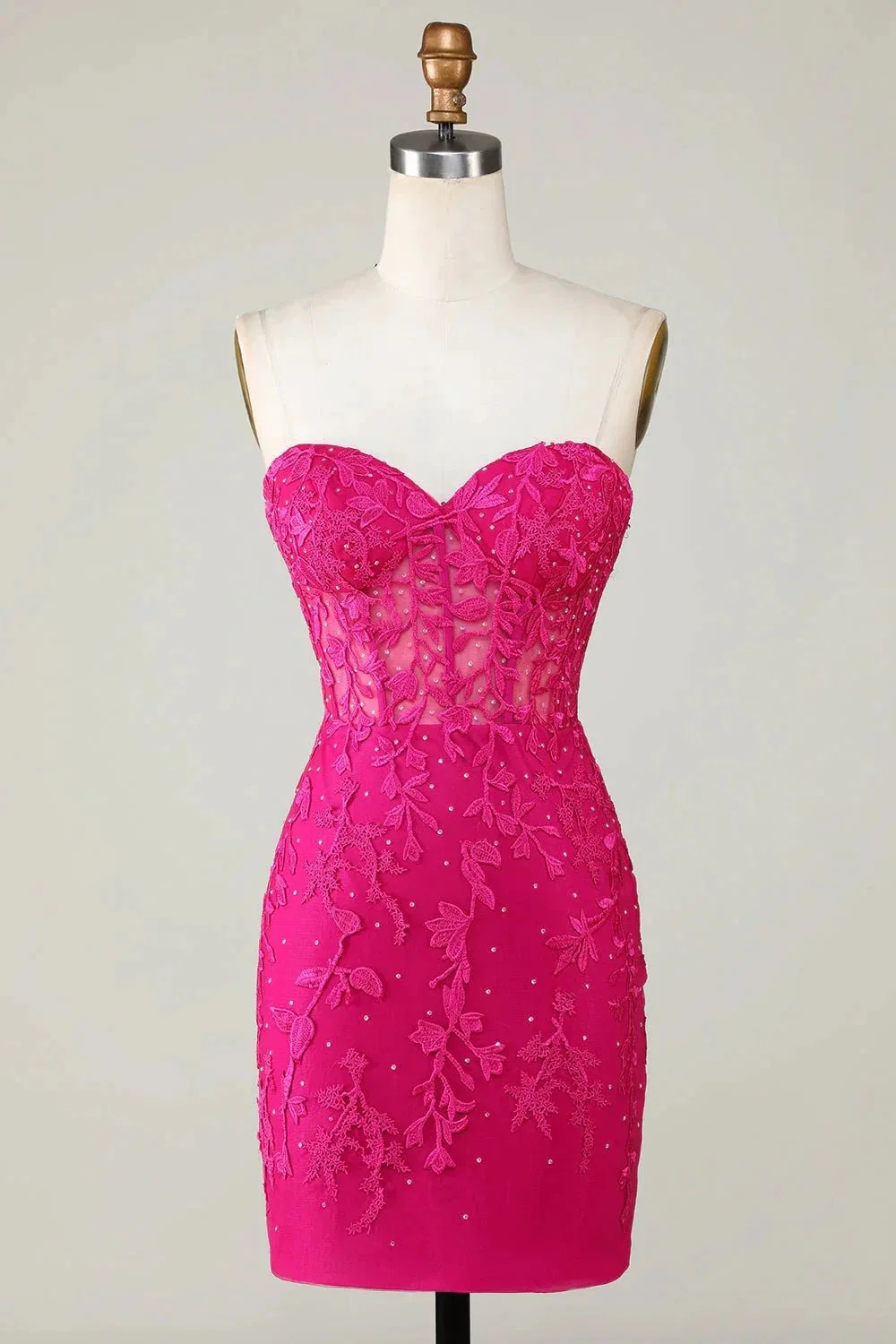 Bodycon Black Sweetheart Corset Short Homecoming Dress with Appliques - Image 8