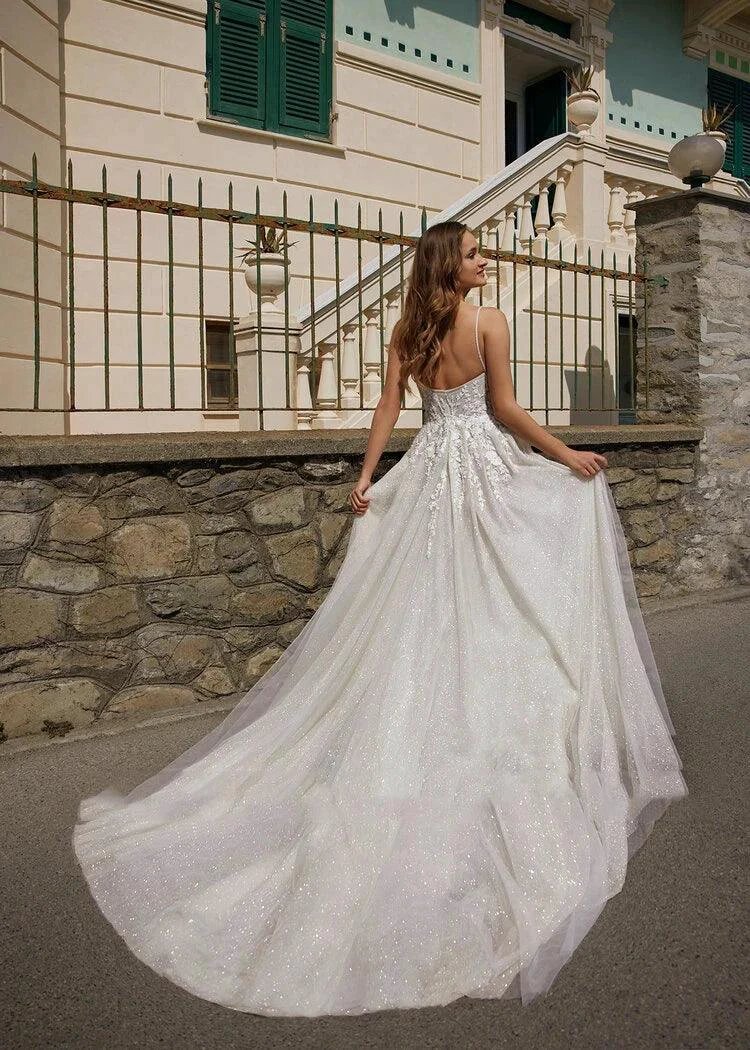 Bohemian Wedding Dresses Women's Sexy Sweetheart Sleeveless A-line Princess Bridal Gowns Lace Applique Side Split свадебное - Image 2