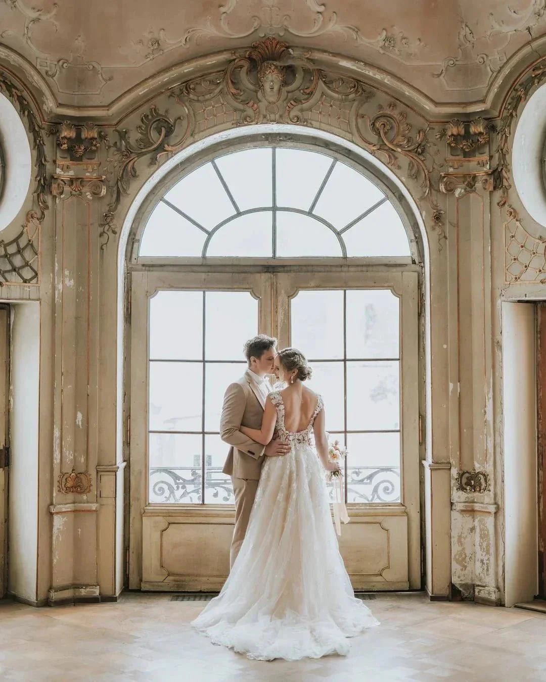 Boho Long A-line Tulle Wedding Dress with Lace Appliques - Image 7