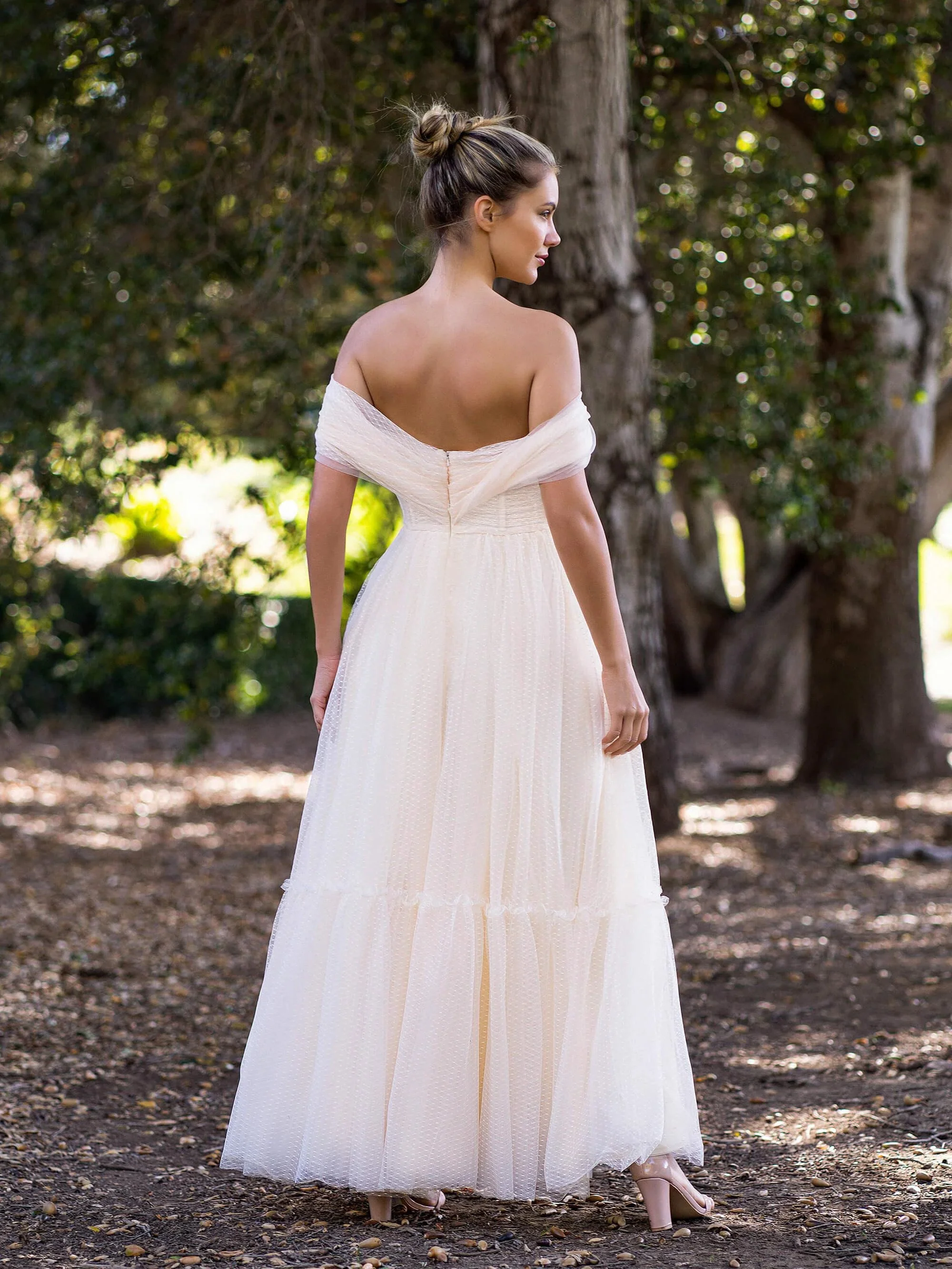 Boho A-line Off-Shoulder Tulle Prom Dress - Image 2