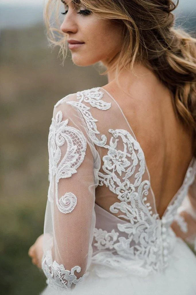 Boho Wedding Dress Low Open Back Bridal  Gown Separates Wedding Dress WD499 - Image 4