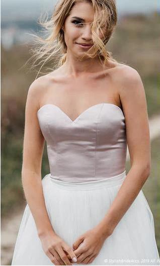 Boho Wedding Dress Low Open Back Bridal  Gown Separates Wedding Dress WD499 - Image 5