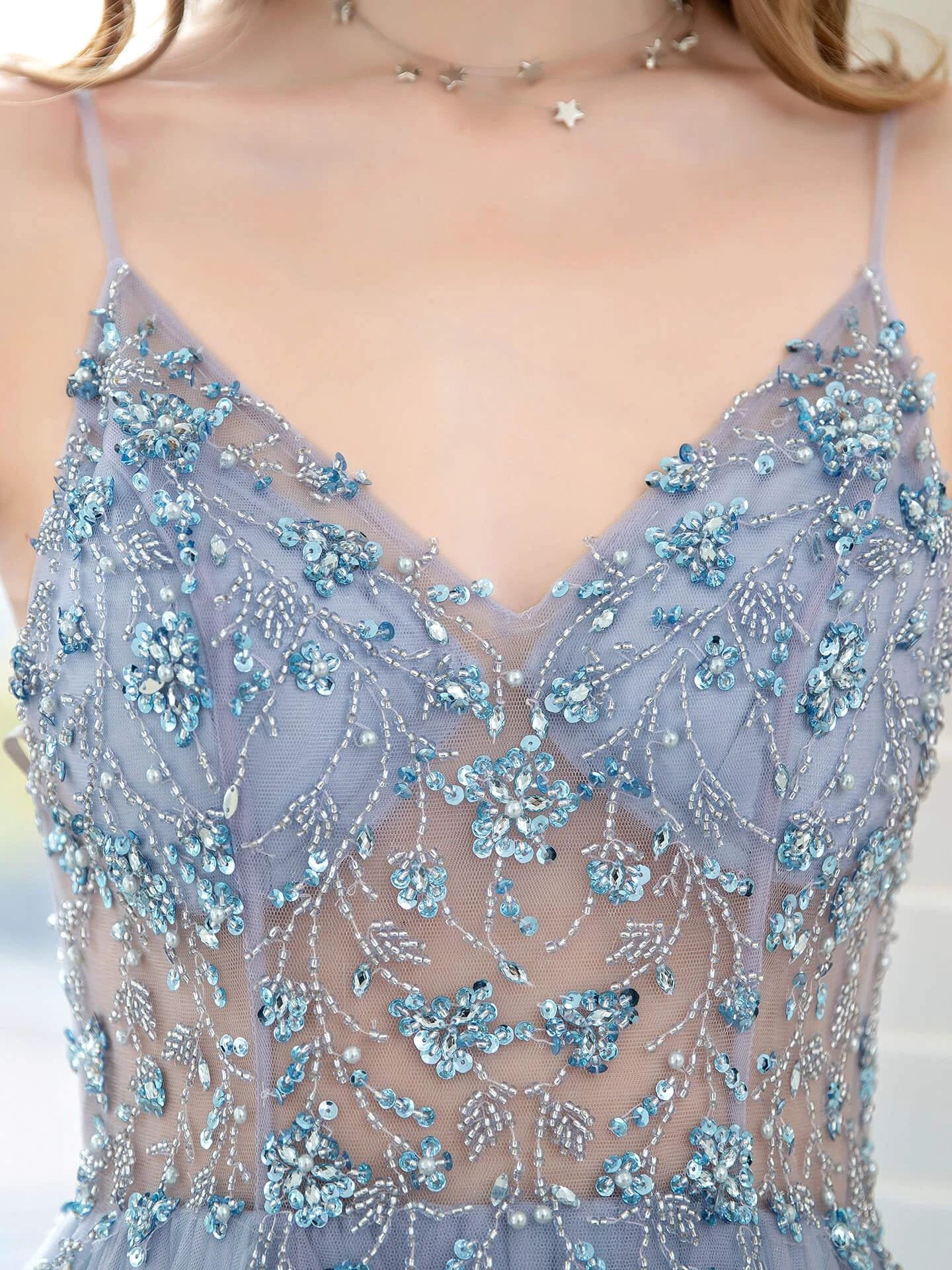 Boutique Evening Dresses Luxury Beaded Prom Dress Luxury Evening Party Dresses Spaghetti Strap Dressblee - Image 6