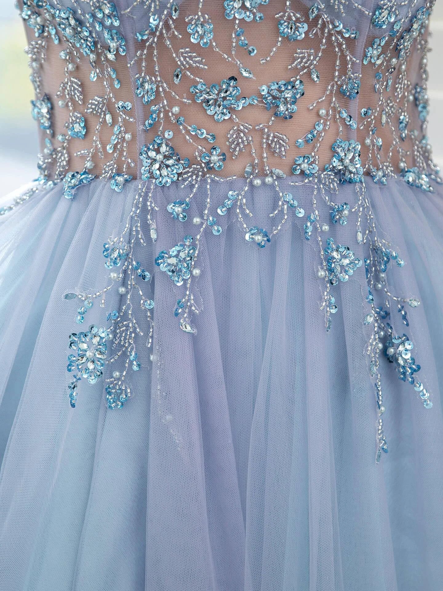 Boutique Evening Dresses Luxury Beaded Prom Dress Luxury Evening Party Dresses Spaghetti Strap Dressblee - Image 7