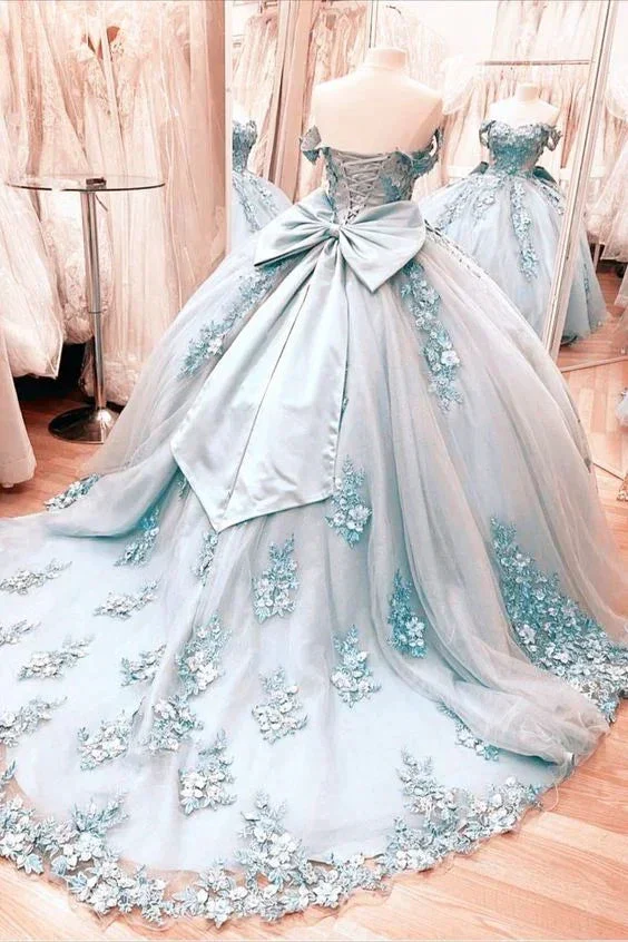 Bow Back Quinceanera Dresses Off Shoulder Ball Gown For 15th Birthday Party Y7248 - Image 2
