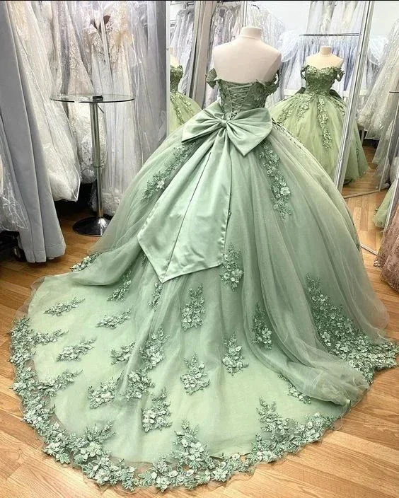 Bow Back Quinceanera Dresses Off Shoulder Ball Gown For 15th Birthday Party Y7248 - Image 3
