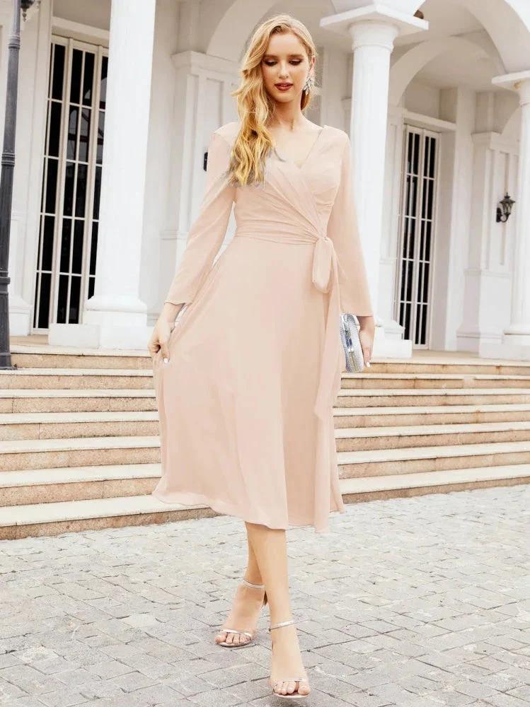 Bridesmaid Dress V-Back Waist Belt Mother of the Bride Wedding Guest SY28031 - Image 22
