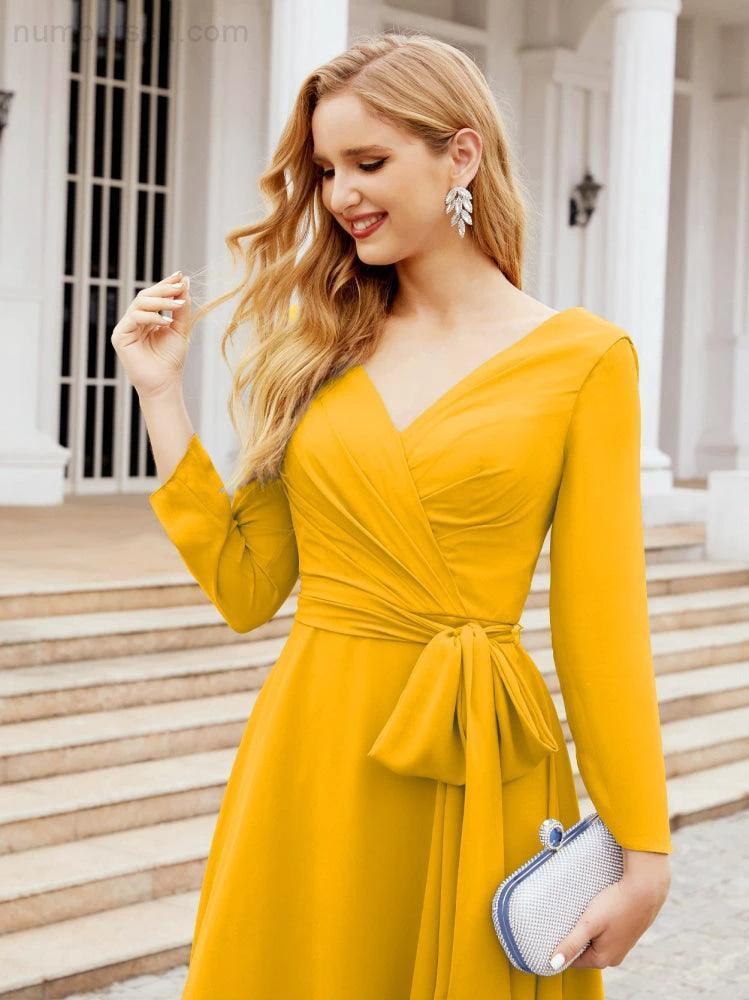 Bridesmaid Dress V-Back Waist Belt Mother of the Bride Wedding Guest SY28031 - Image 6