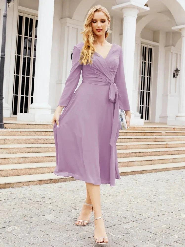 Bridesmaid Dress V-Back Waist Belt Mother of the Bride Wedding Guest SY28031 - Image 61