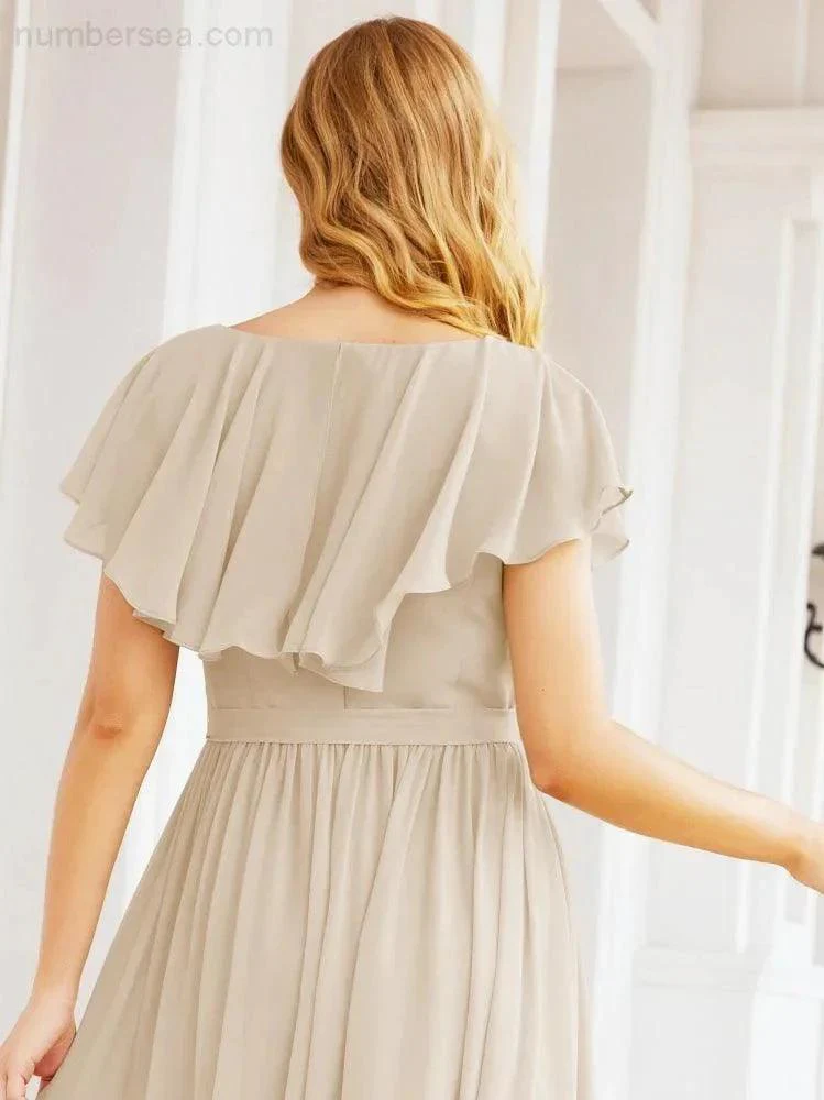 Bridesmaid Dresses with Flutter Sleeves Formal Evening Party Prom Gowns 28044 - Image 104