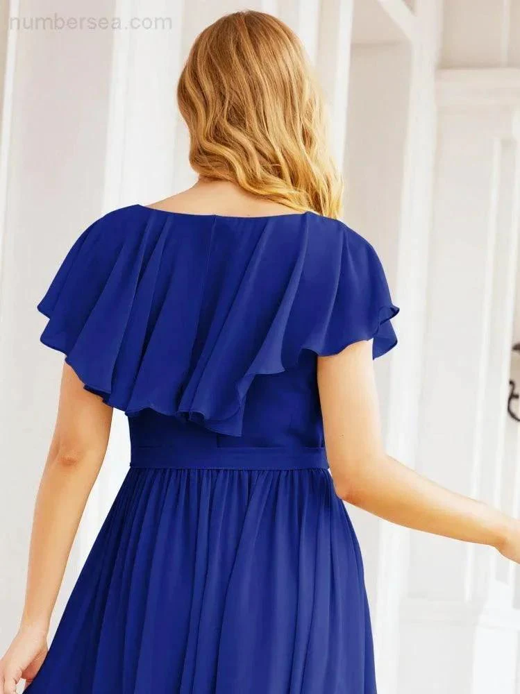 Bridesmaid Dresses with Flutter Sleeves Formal Evening Party Prom Gowns 28044 - Image 110