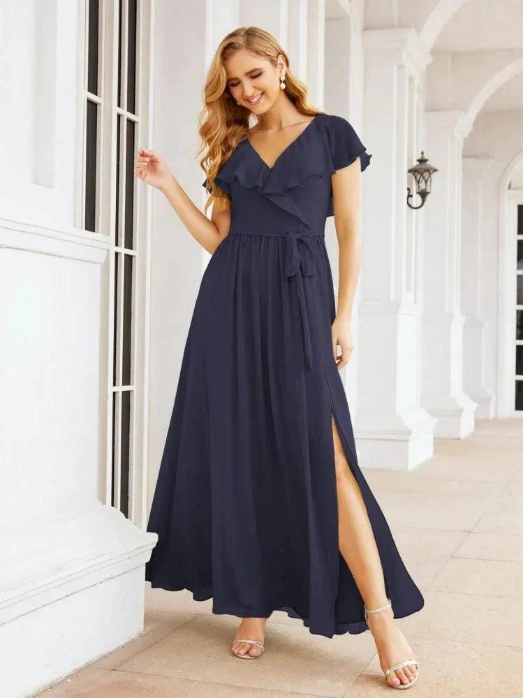 Bridesmaid Dresses with Flutter Sleeves Formal Evening Party Prom Gowns 28044 - Image 52