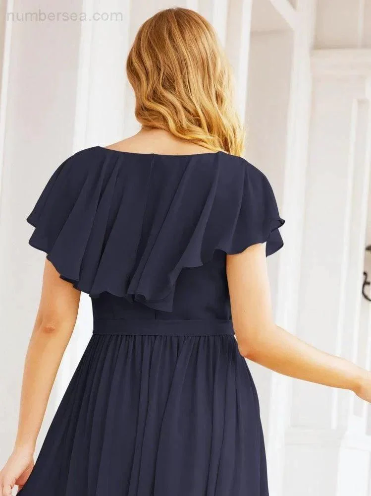 Bridesmaid Dresses with Flutter Sleeves Formal Evening Party Prom Gowns 28044 - Image 53