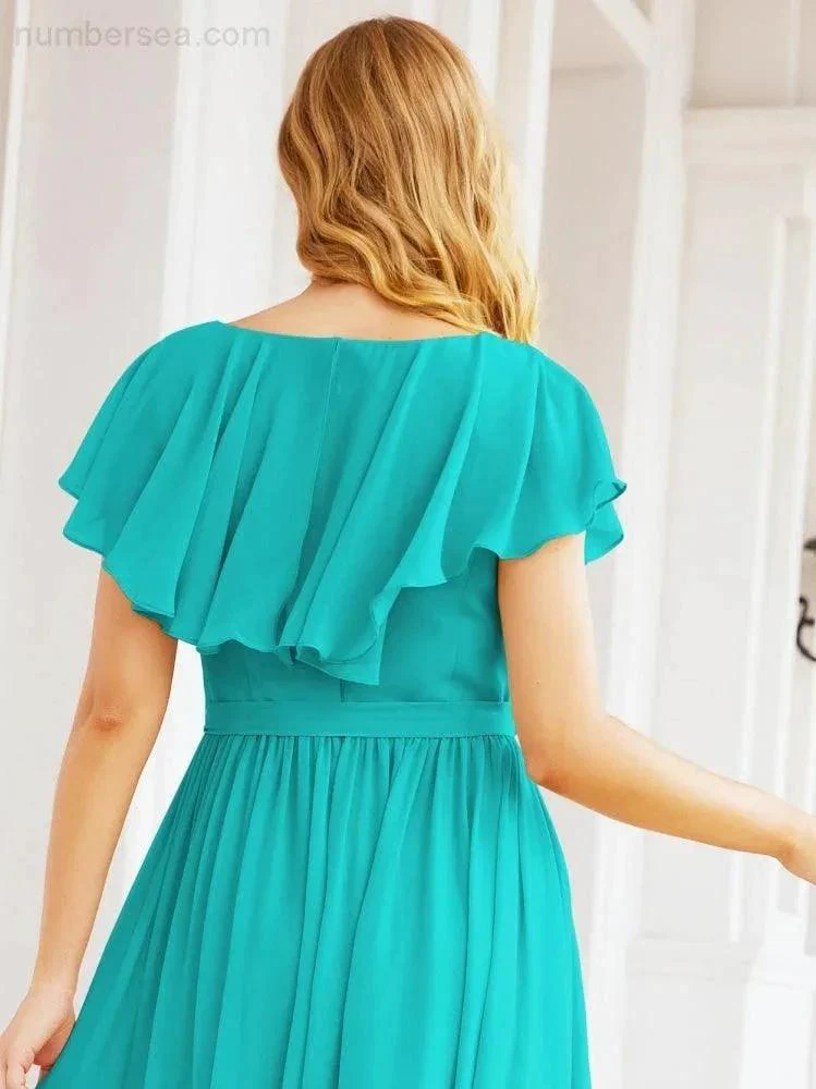 Bridesmaid Dresses with Flutter Sleeves Formal Evening Party Prom Gowns 28044 - Image 68