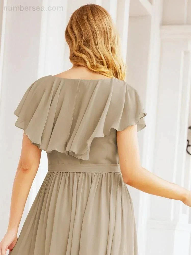 Bridesmaid Dresses with Flutter Sleeves Formal Evening Party Prom Gowns 28044 - Image 71