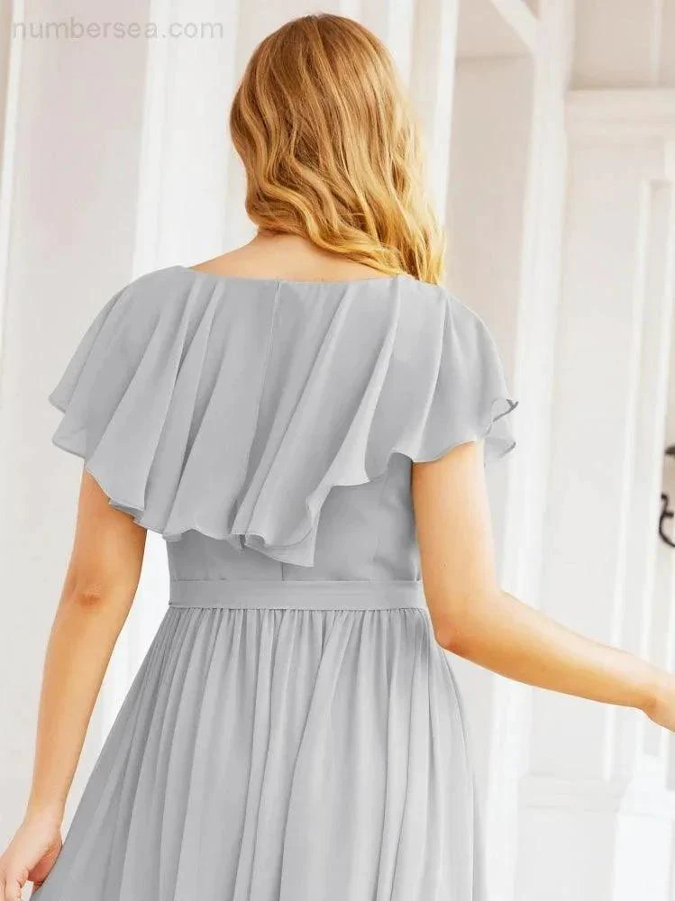 Bridesmaid Dresses with Flutter Sleeves Formal Evening Party Prom Gowns 28044 - Image 80
