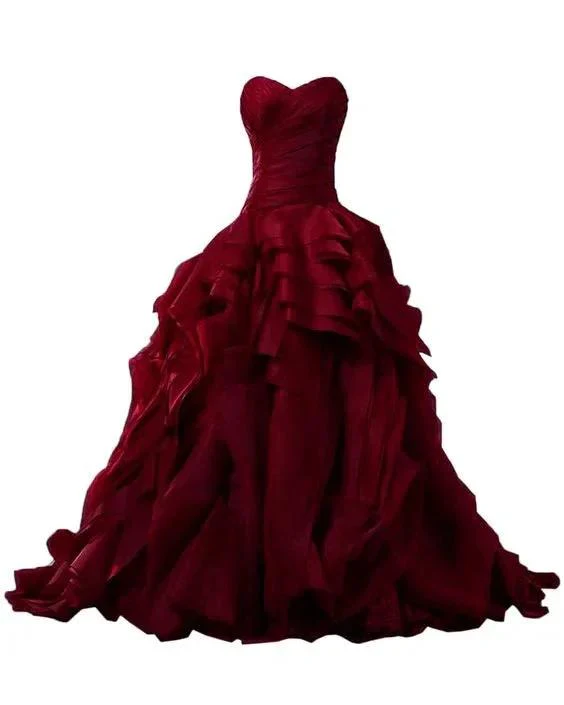 Burgundy Evening Gowns,Ball Gown Formal Dress,Evening Gowns For Teens Y1558 - Image 2