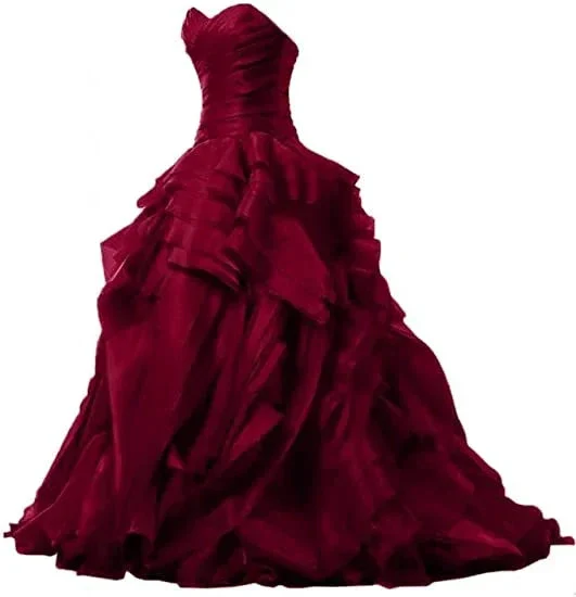 Burgundy Evening Gowns,Ball Gown Formal Dress,Evening Gowns For Teens Y1558 - Image 4